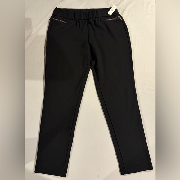 Talbots Pants - Talbots Black Elastic Waist Zip-Pocket Trousers
